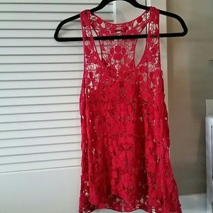 Bar III Bohemian Stitch Racerback Tank